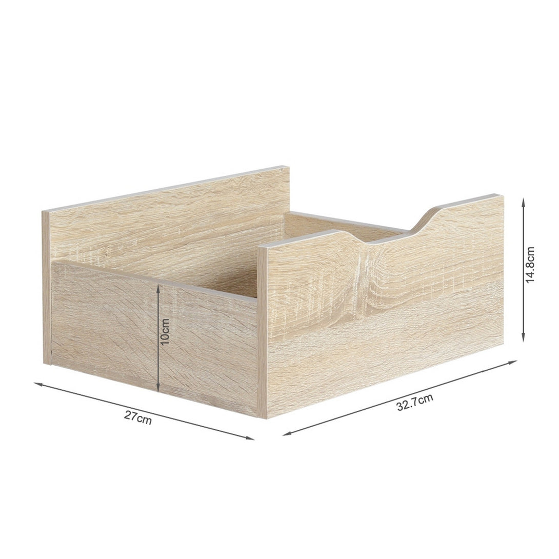 VIVIAN Bedside Table with Shelves - Oak