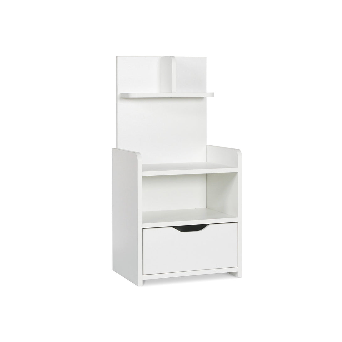 VIVIAN Bedside Table with Shelves - White