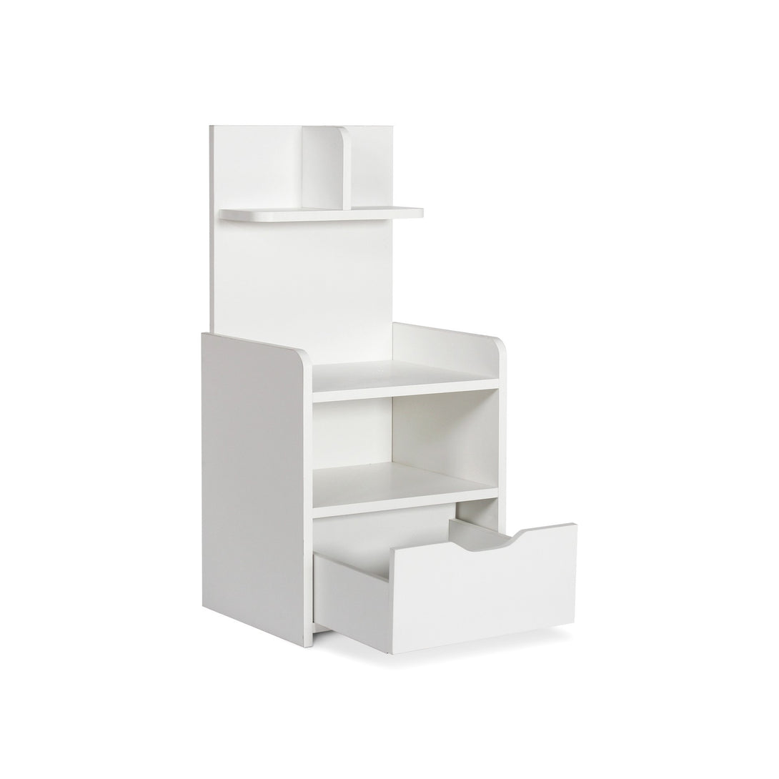 VIVIAN Bedside Table with Shelves - White