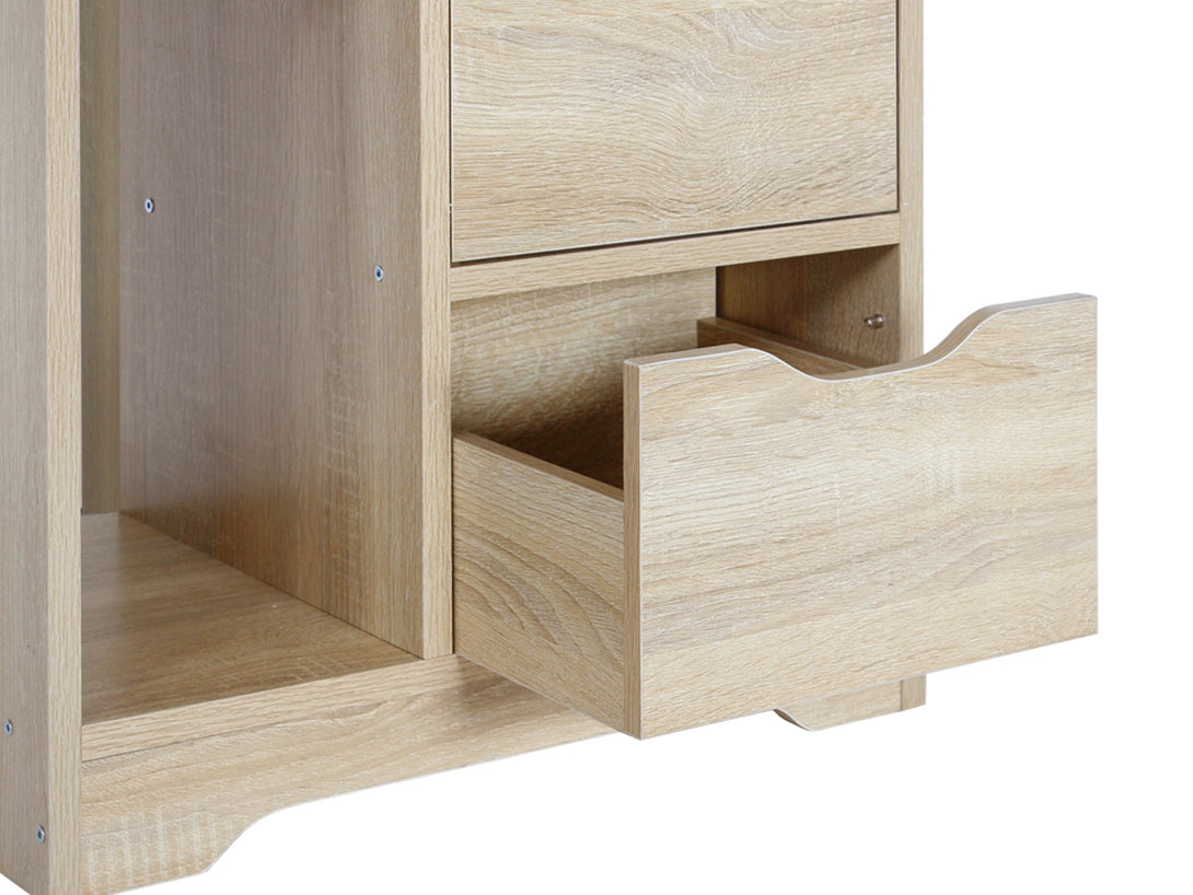 FINN Bedside Table with Shelves - Oak