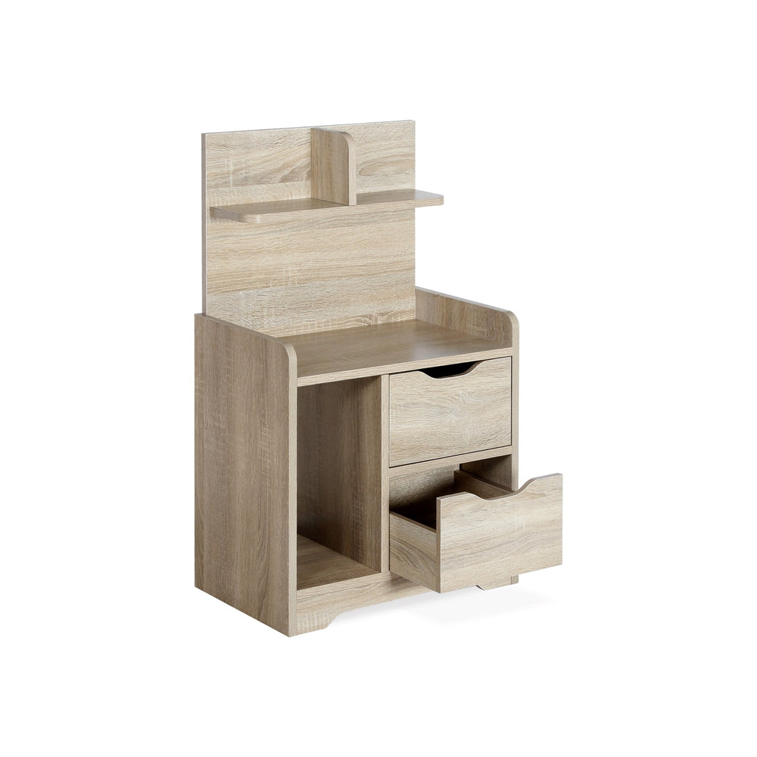FINN Bedside Table with Shelves - Oak