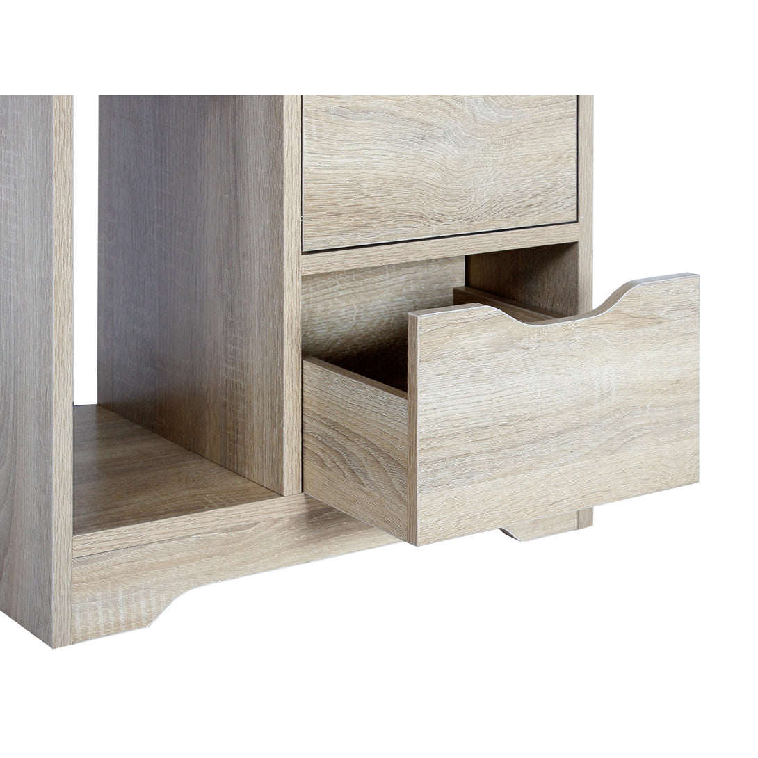 FINN Bedside Table with Shelves - Oak