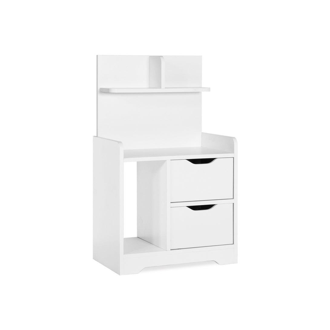 FINN Bedside Table with Shelves - White
