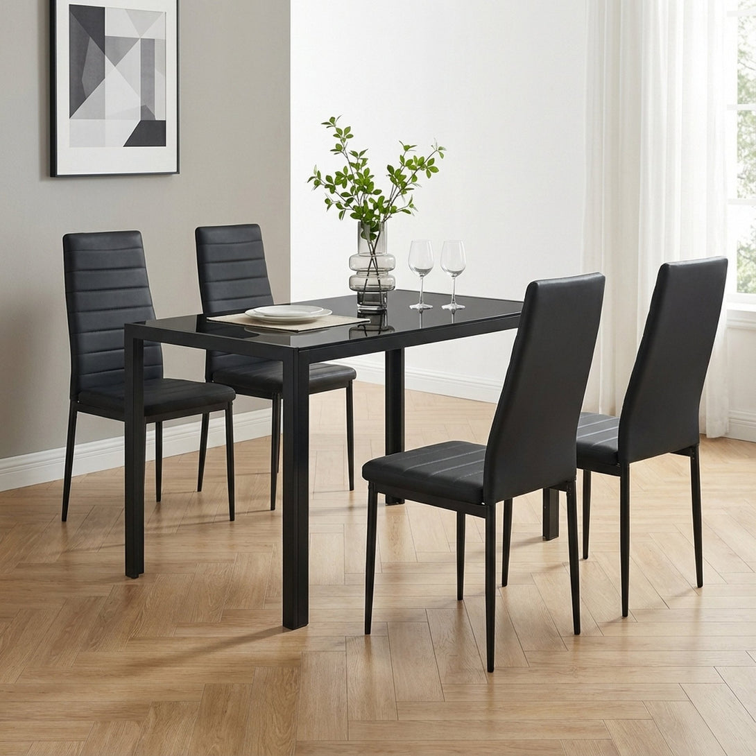 Samuel 5 Piece 1.2m Dining Set - Black 