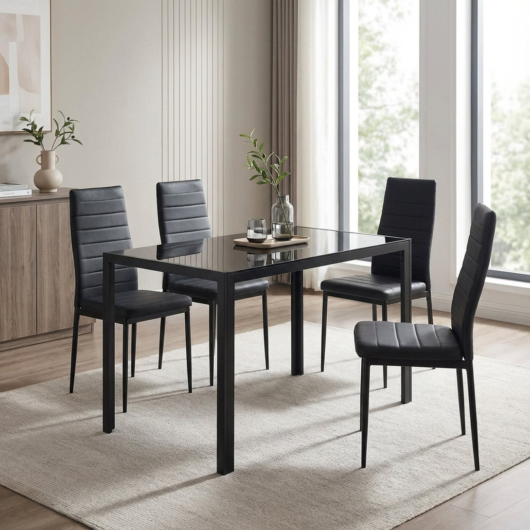 Samuel 5 Piece 1.2m Dining Set - Black 