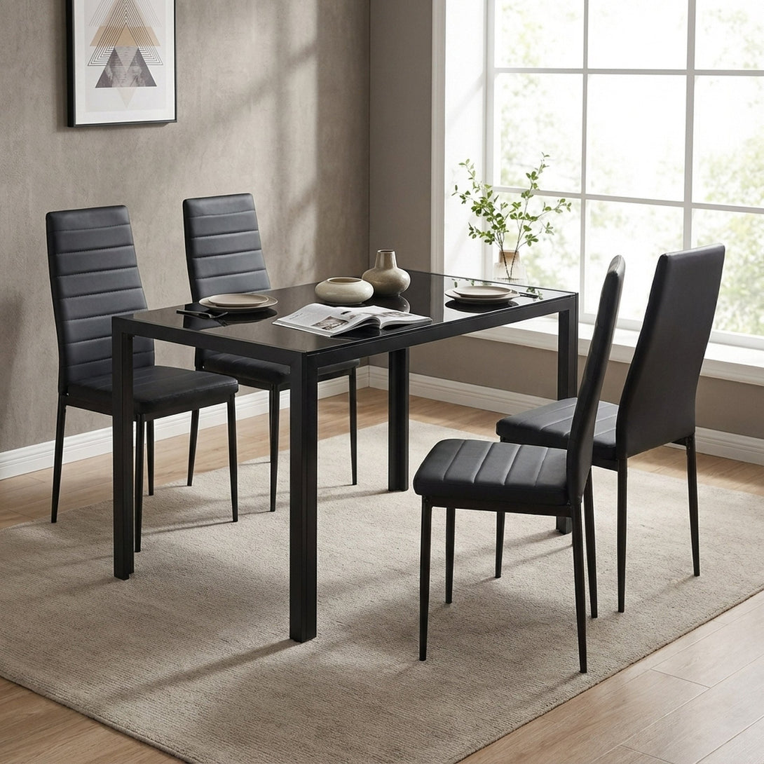 Samuel 5 Piece 1.2m Dining Set - Black 
