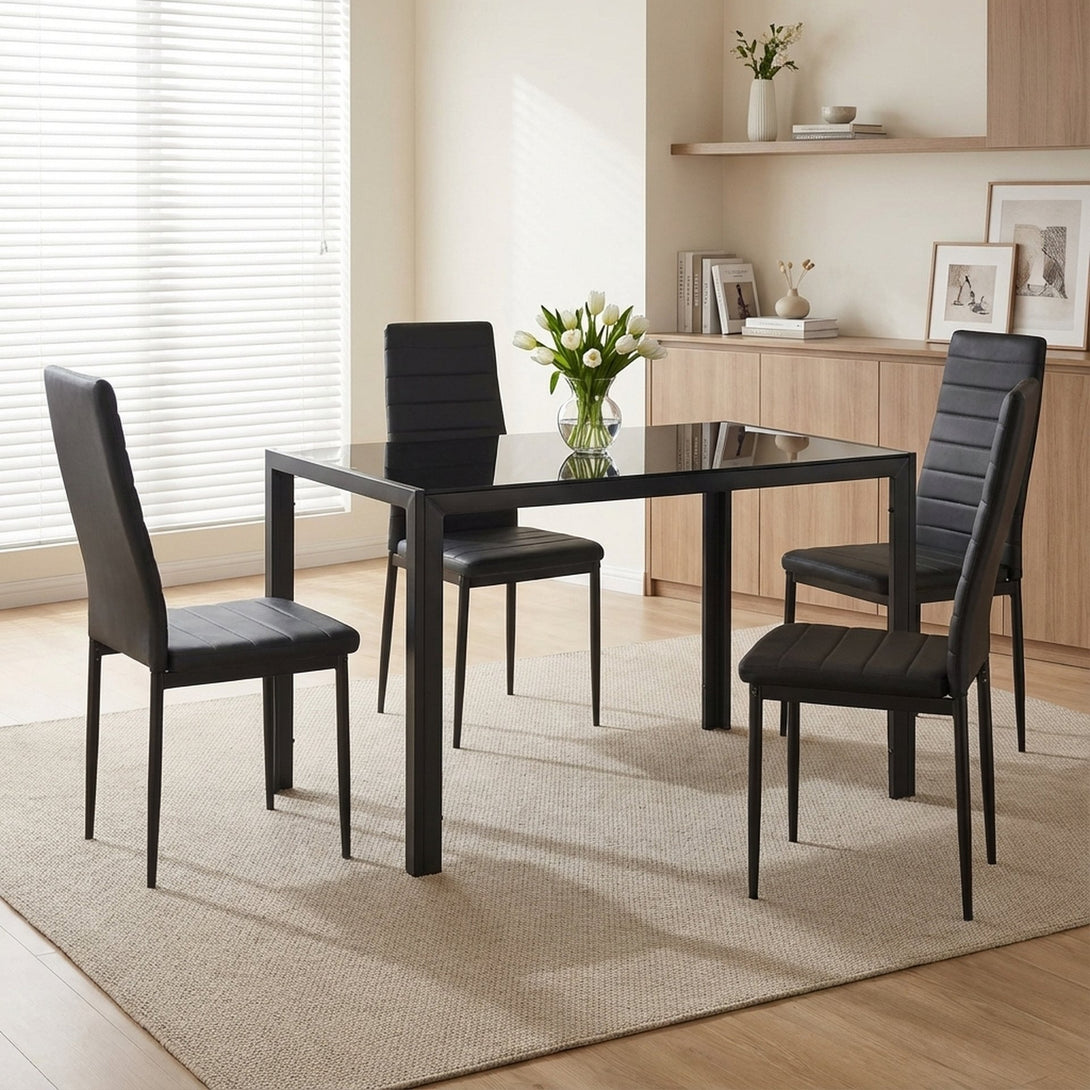 Samuel 5 Piece 1.2m Dining Set - Black 