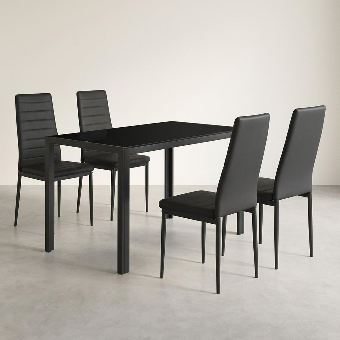 Samuel 5 Piece 1.2m Dining Set - Black 