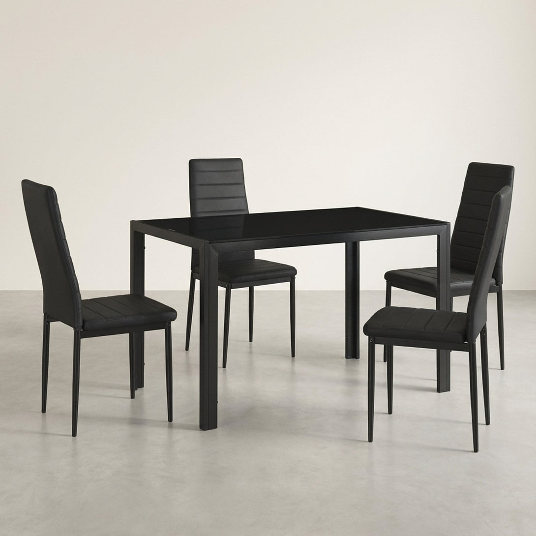 Samuel 5 Piece 1.2m Dining Set - Black 