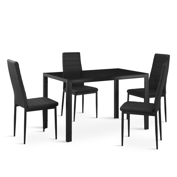 Samuel 5 Piece 1.2m Dining Set - Black 