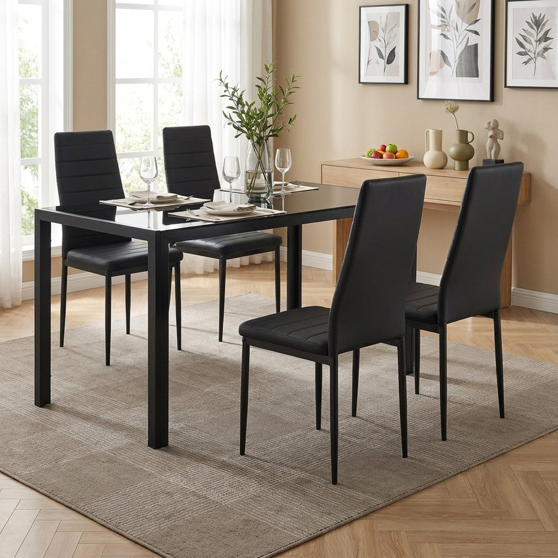 Samuel 5 Piece 1.4m Dining Set - Black