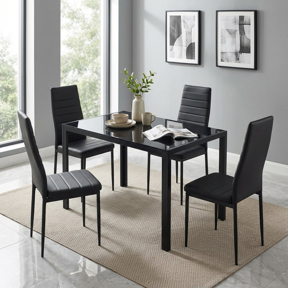 Samuel 5 Piece 1.4m Dining Set - Black