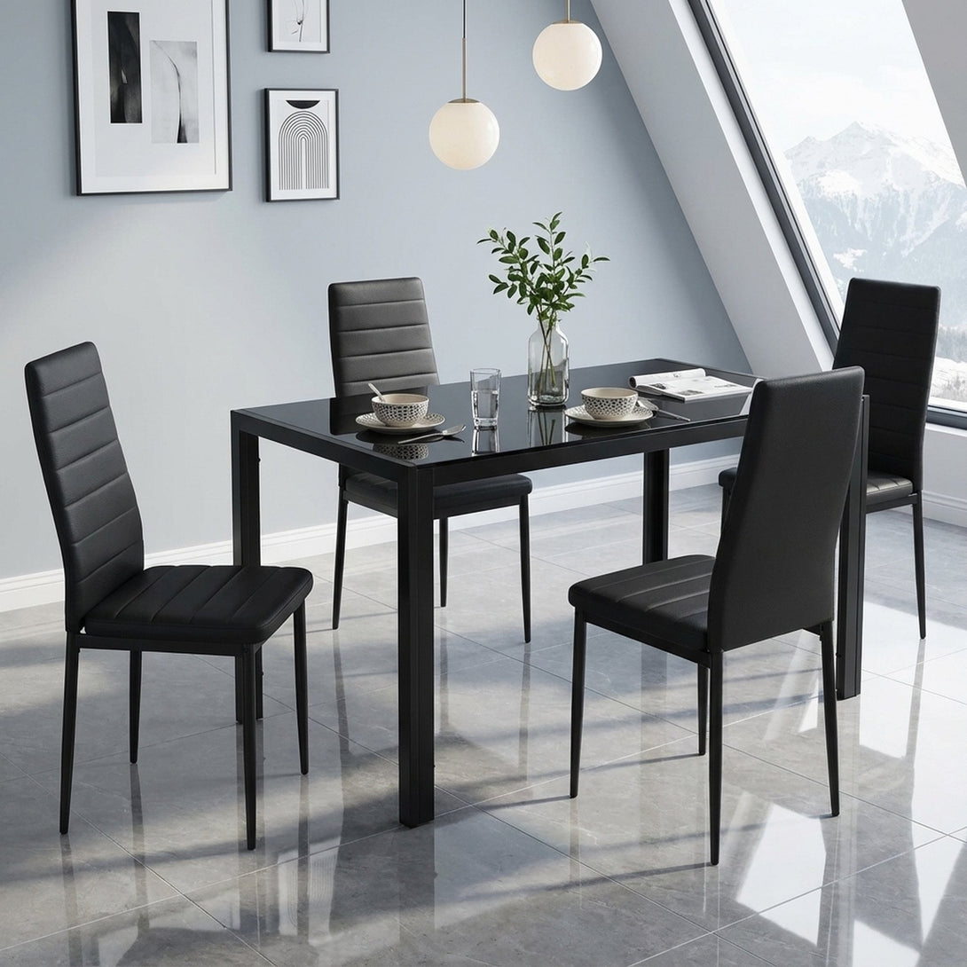 Samuel 5 Piece 1.4m Dining Set - Black