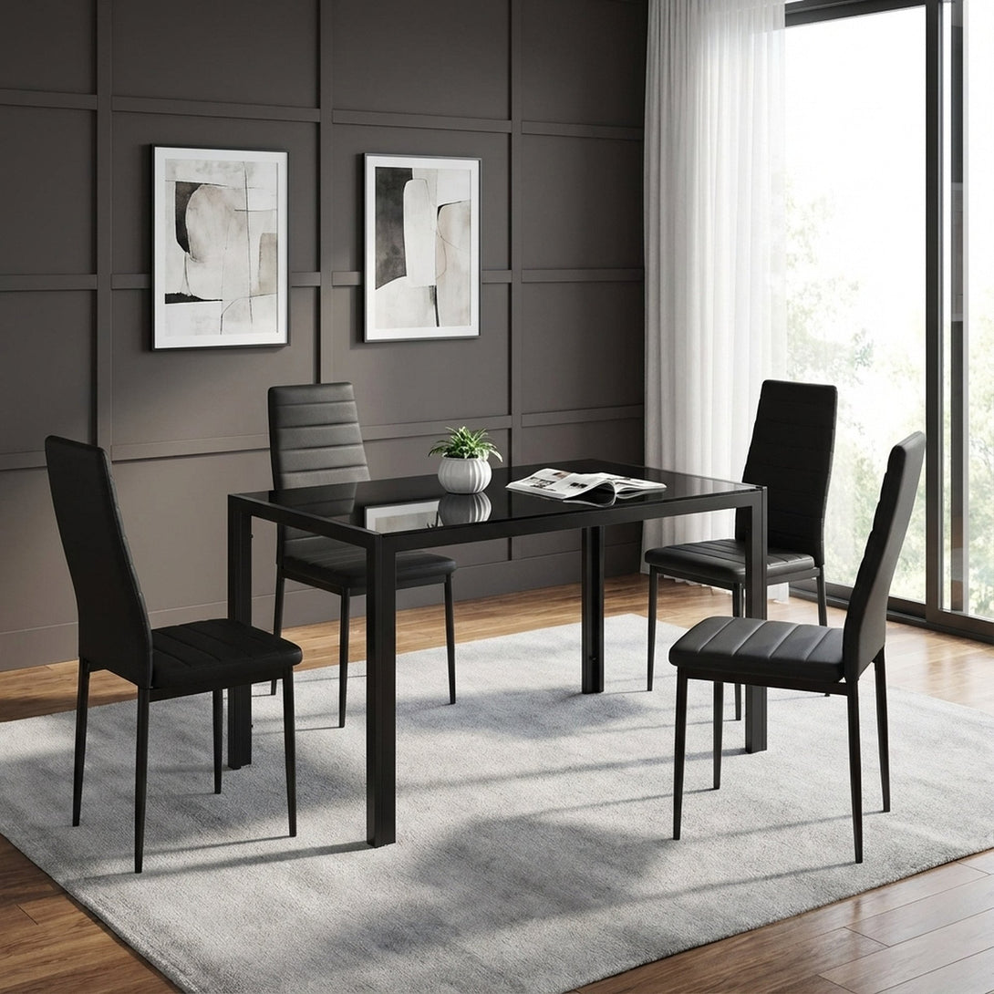 Samuel 5 Piece 1.4m Dining Set - Black