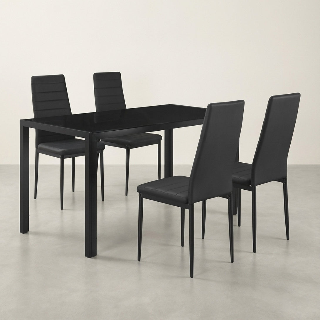 Samuel 5 Piece 1.4m Dining Set - Black