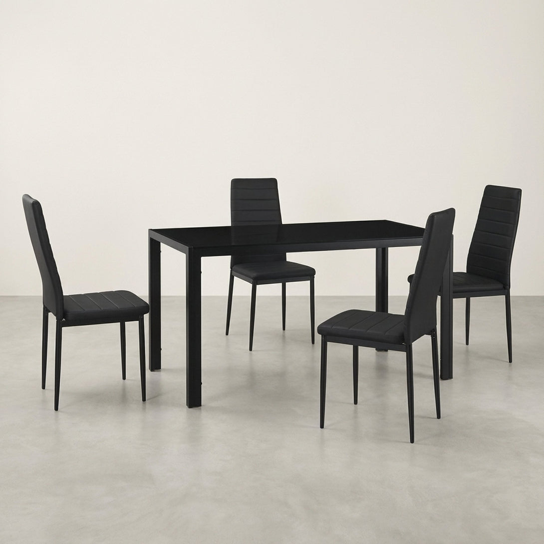 Samuel 5 Piece 1.4m Dining Set - Black