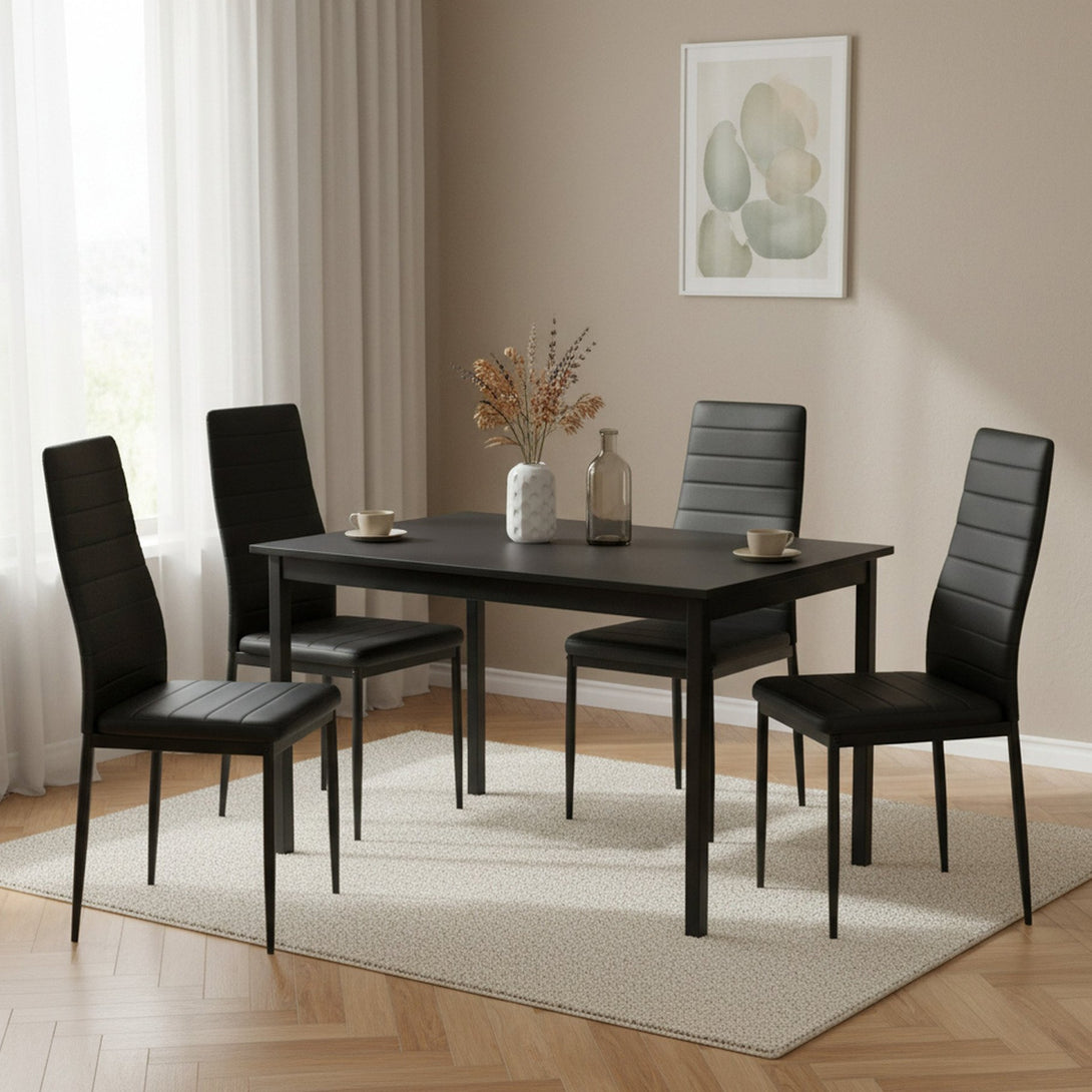 Ethan PU Leather Dining Chair - Set of 4 - Black 