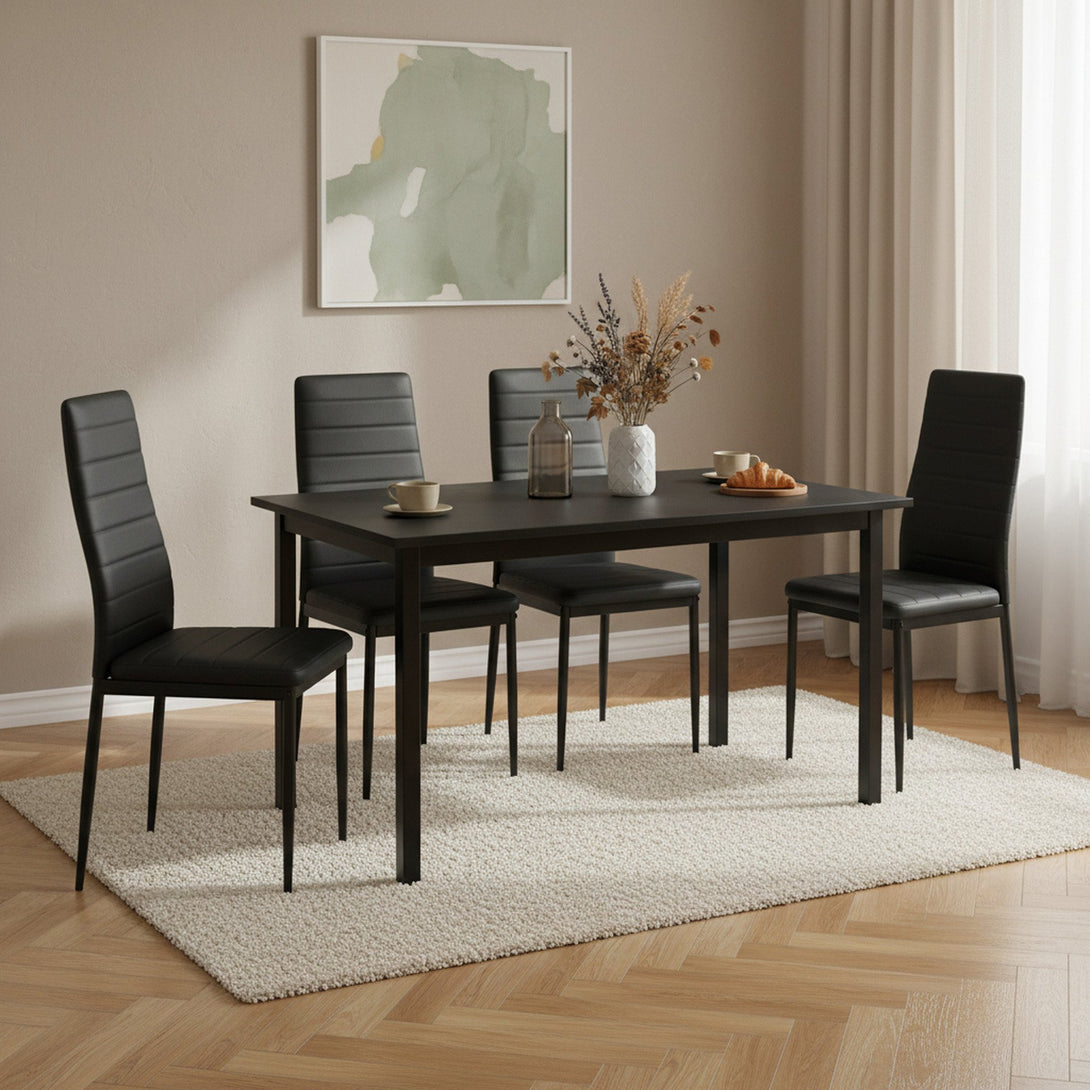 Ethan PU Leather Dining Chair - Set of 4 - Black 