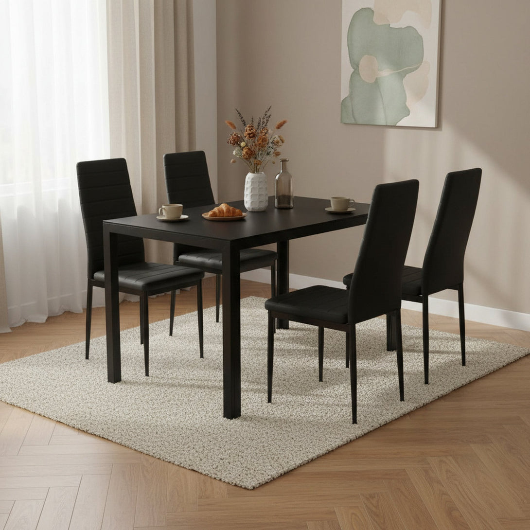 Ethan PU Leather Dining Chair - Set of 4 - Black 