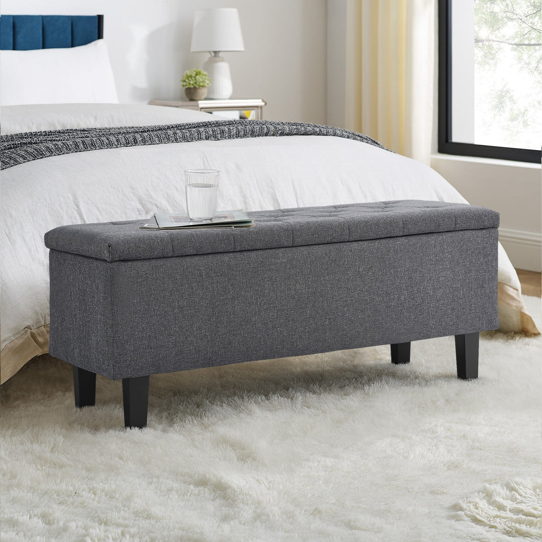 Sebastian Storage Ottoman Bench - Grey