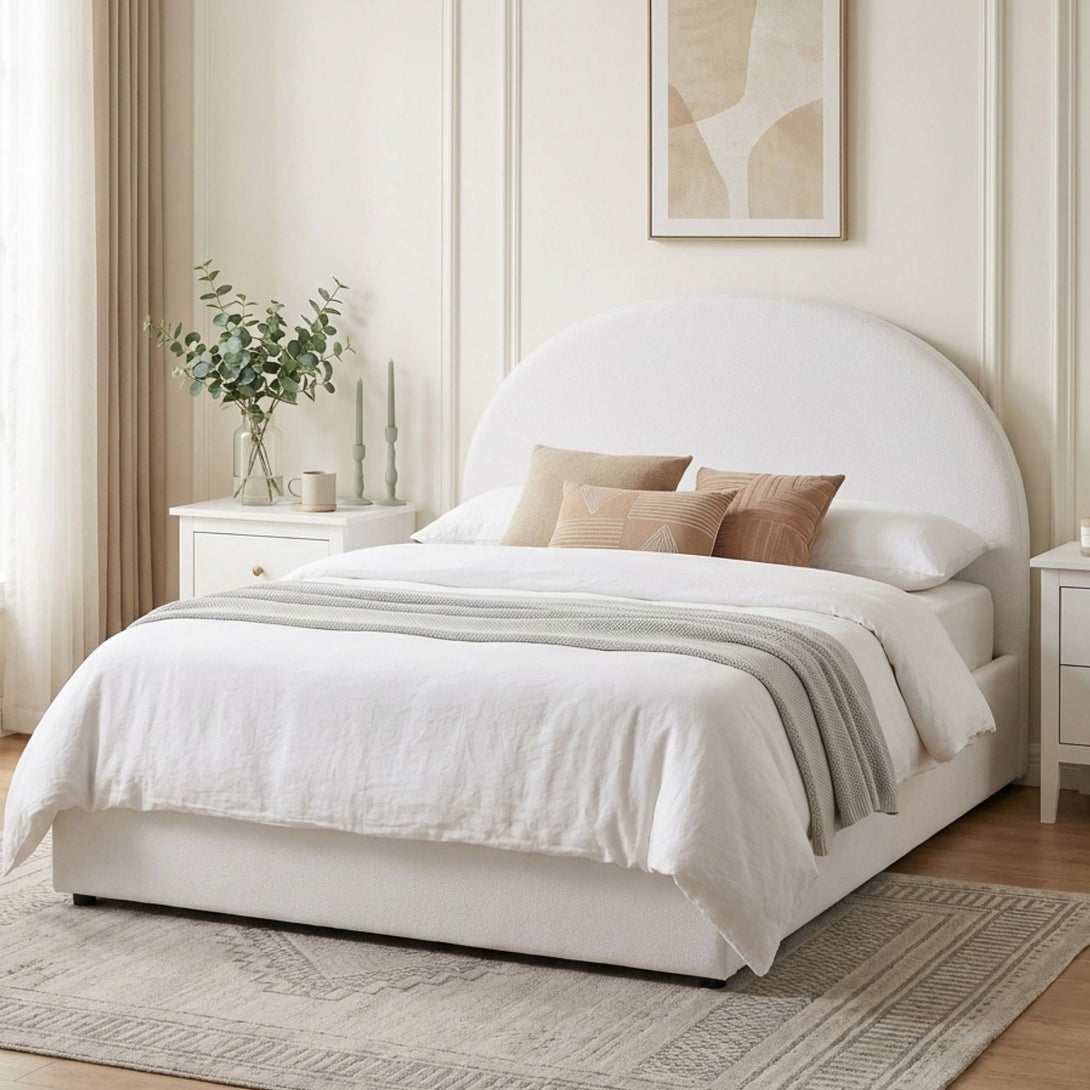 Isabella Double Gas Lift Bed Frame - White – Treasurebox