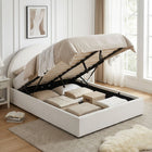 Isabella Boucle Double Gas Lift Bed Frame - White