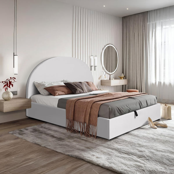 Isabella Double Gas Lift Bed Frame - White