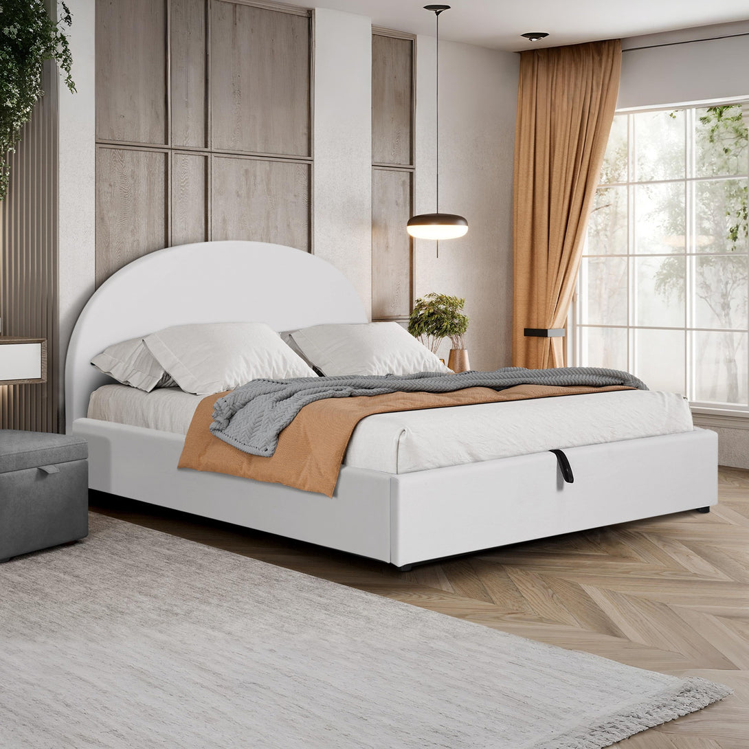 Isabella Queen Gas Lift Bed Frame - White
