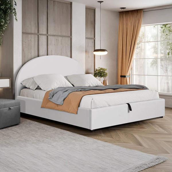 Isabella Queen Gas Lift Bed Frame - White