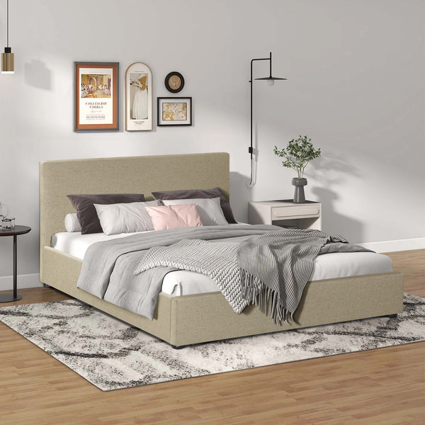 Violet Queen Gas Lift Bed Frame - Beige