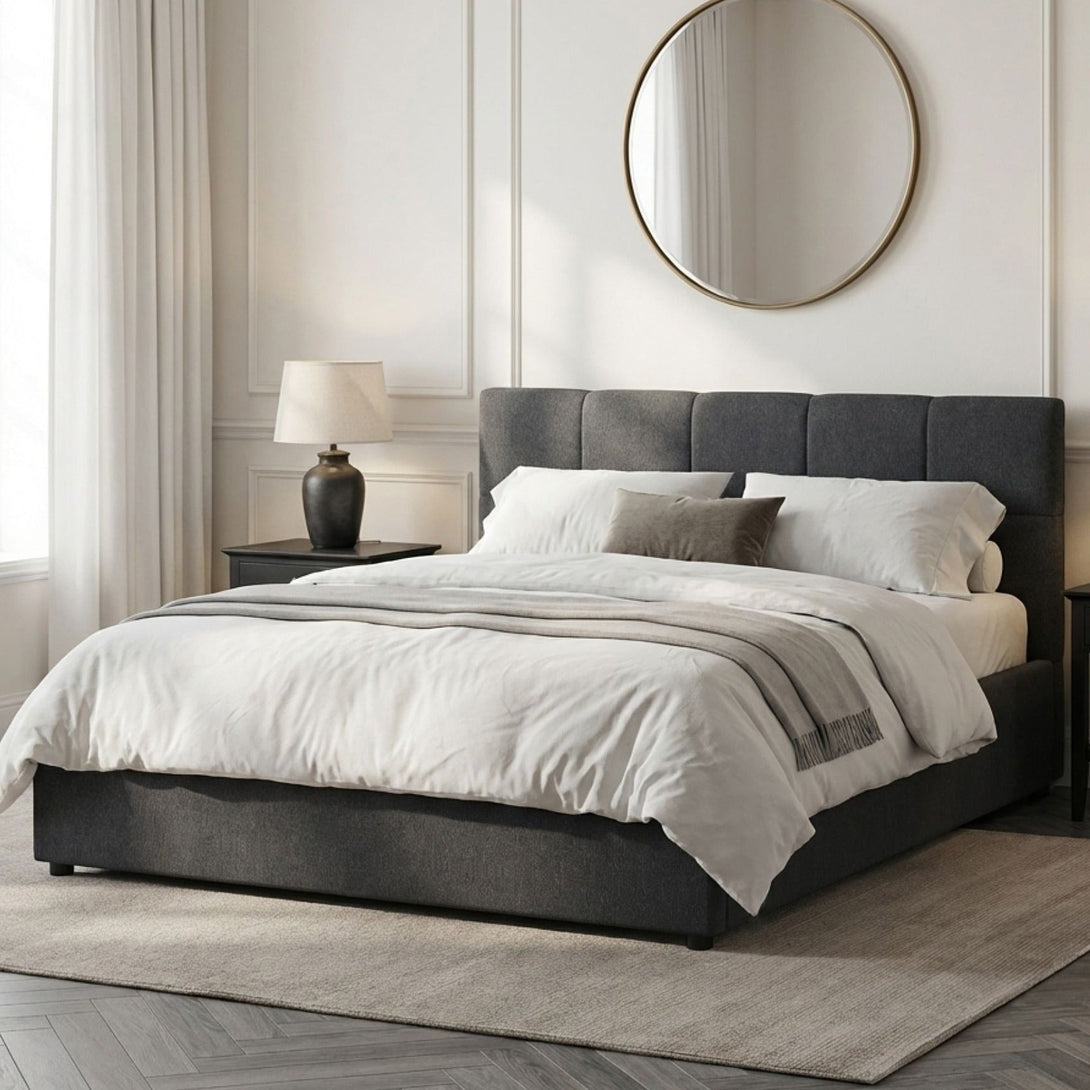 Elizabeth Double Gas Lift Bed Frame - Dark Grey – Treasurebox