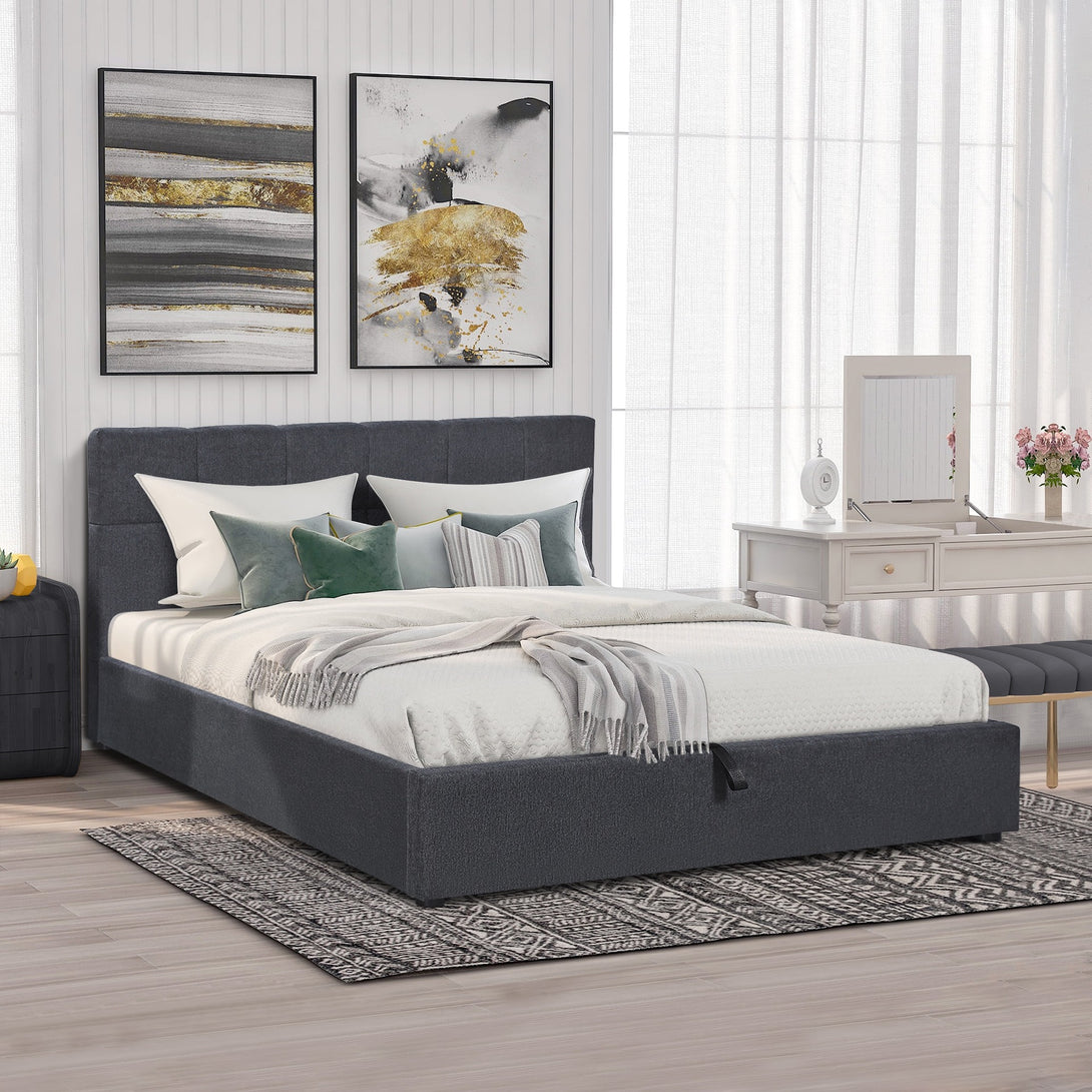 Elizabeth Queen Gas Lift Bed Frame - Dark Grey