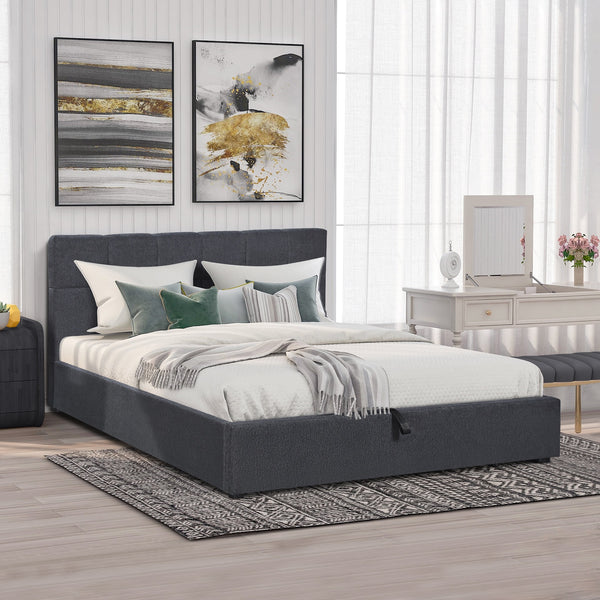 Elizabeth Queen Gas Lift Bed Frame - Dark Grey