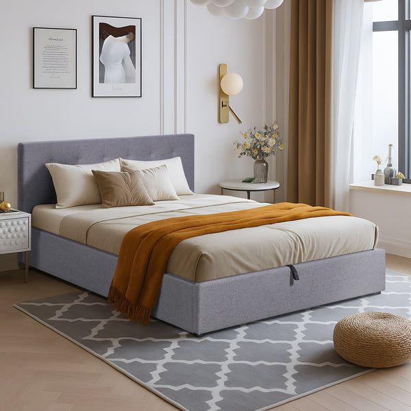 Abigail Queen Gas Lift Bed Frame - Grey
