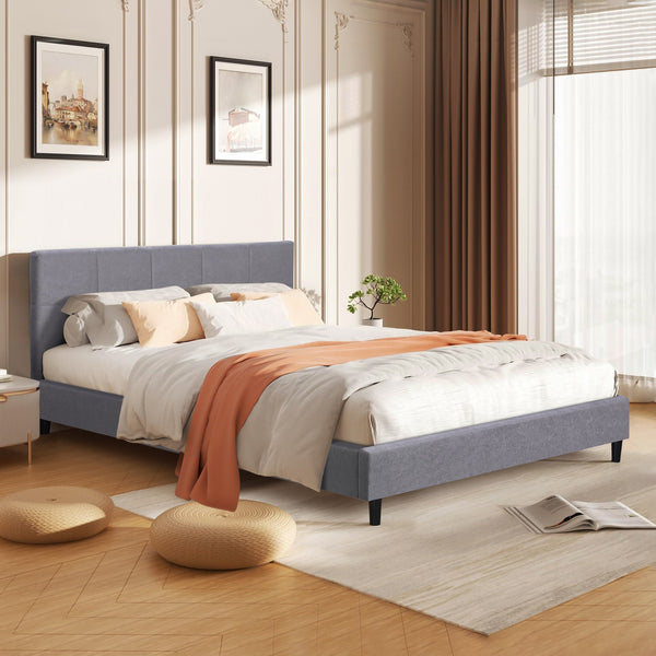 Nora Double Bed Frame - Light Grey