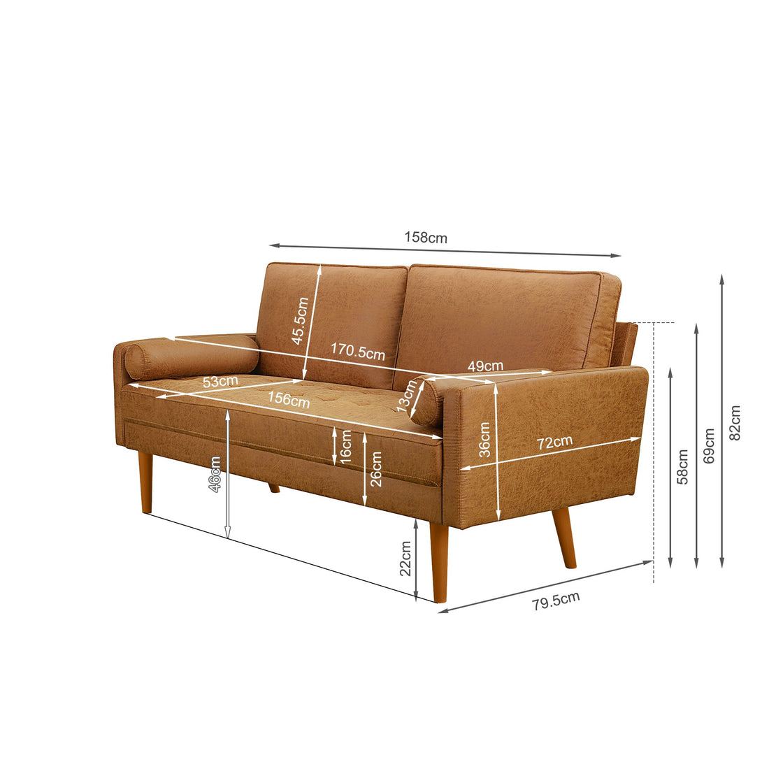 Alaina 3 Seater Sofa - Brown
