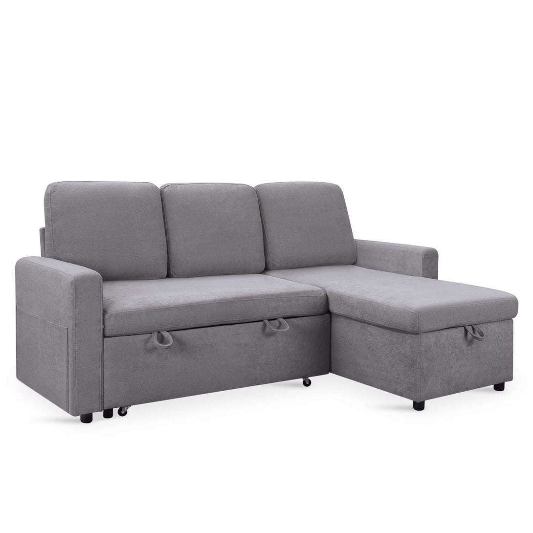 Amy 3 Seater Sofa Bed with Storage - Light Grey