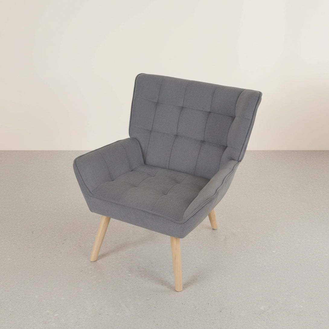 Amelia Rubberwood Armchair - Dark Grey