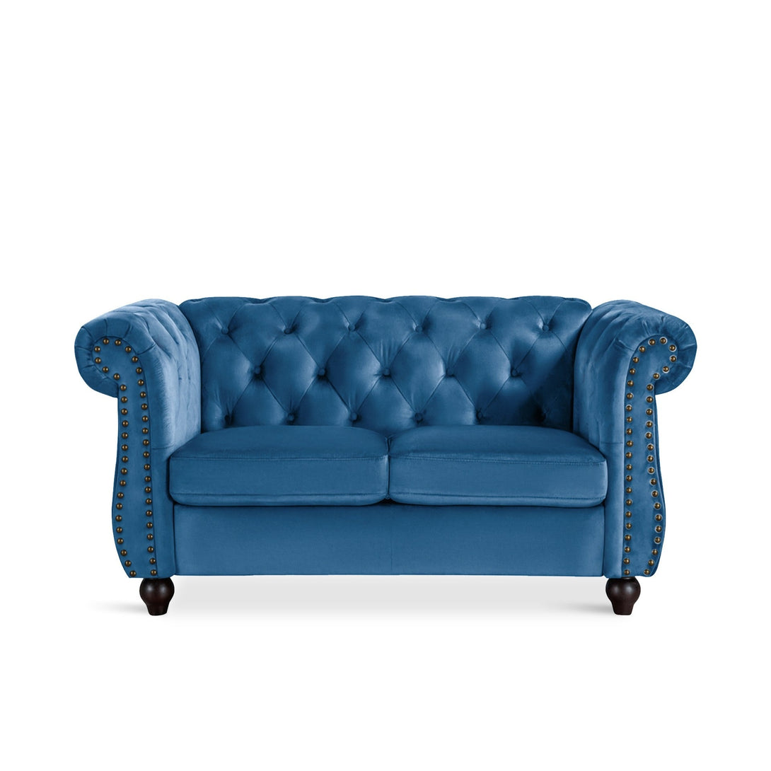 Emily Velvet 2 Seater Sofa – Dark Blue Elegance – Treasurebox