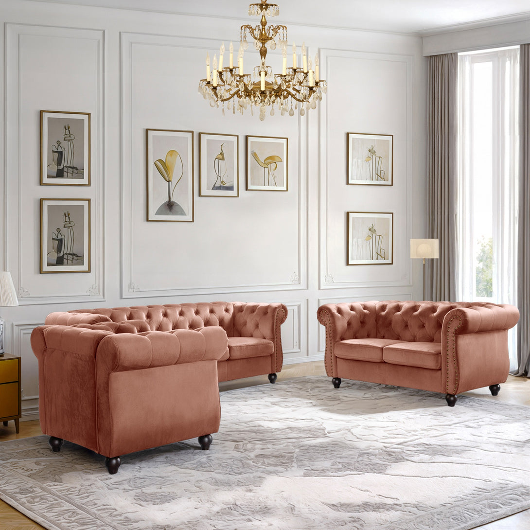 Emily Velvet Occasional Chair – Rose