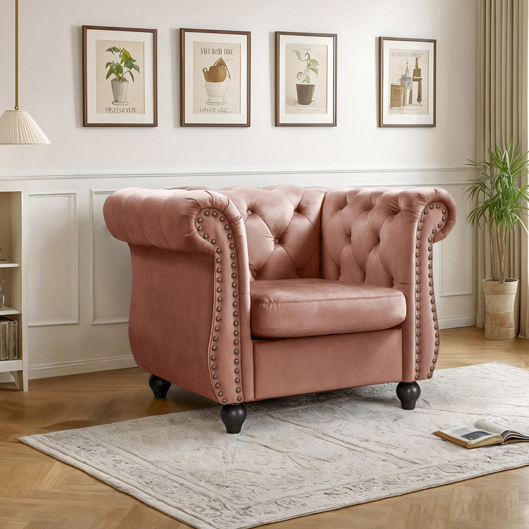 Emily Velvet Occasional Chair – Rose