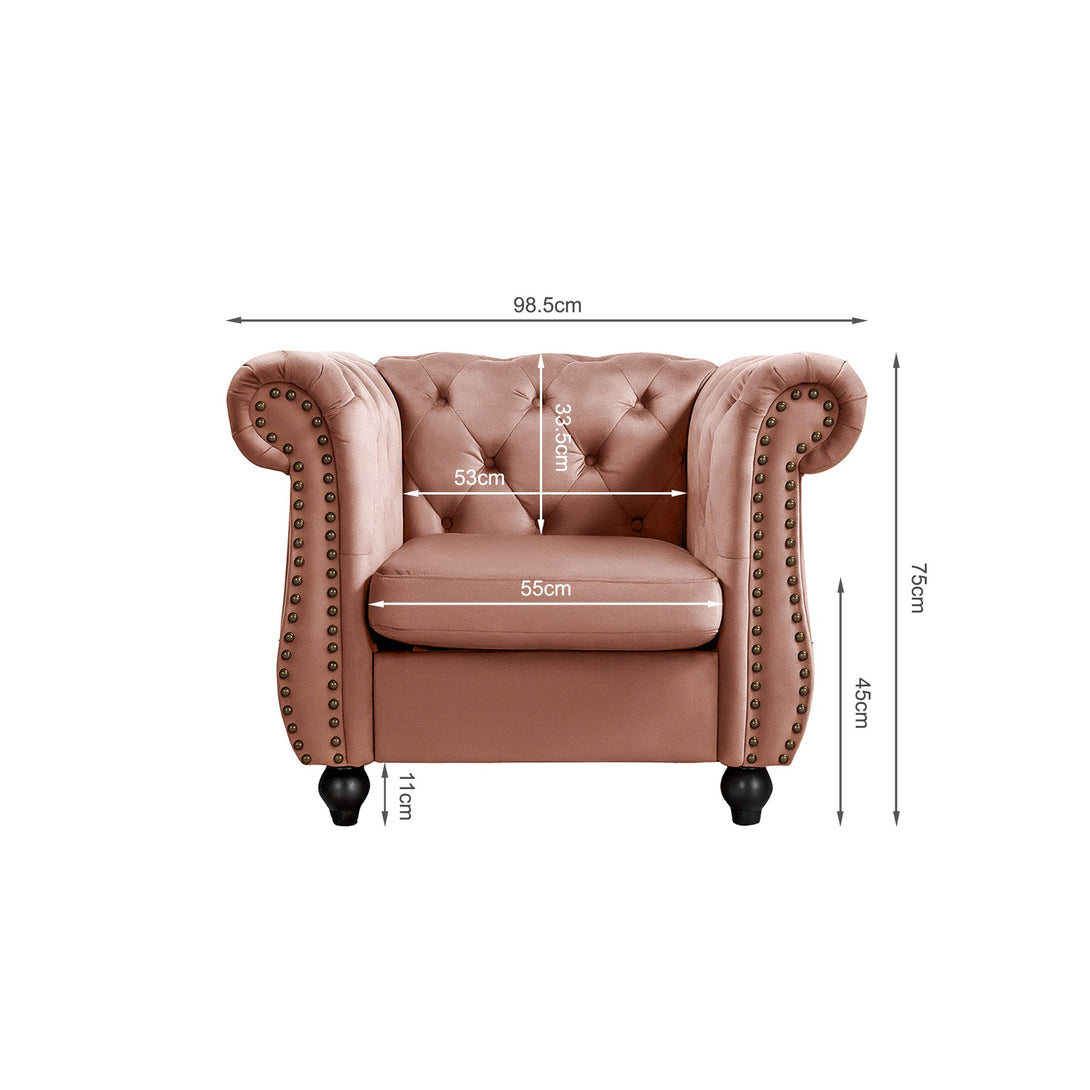 Emily Velvet Occasional Chair – Rose