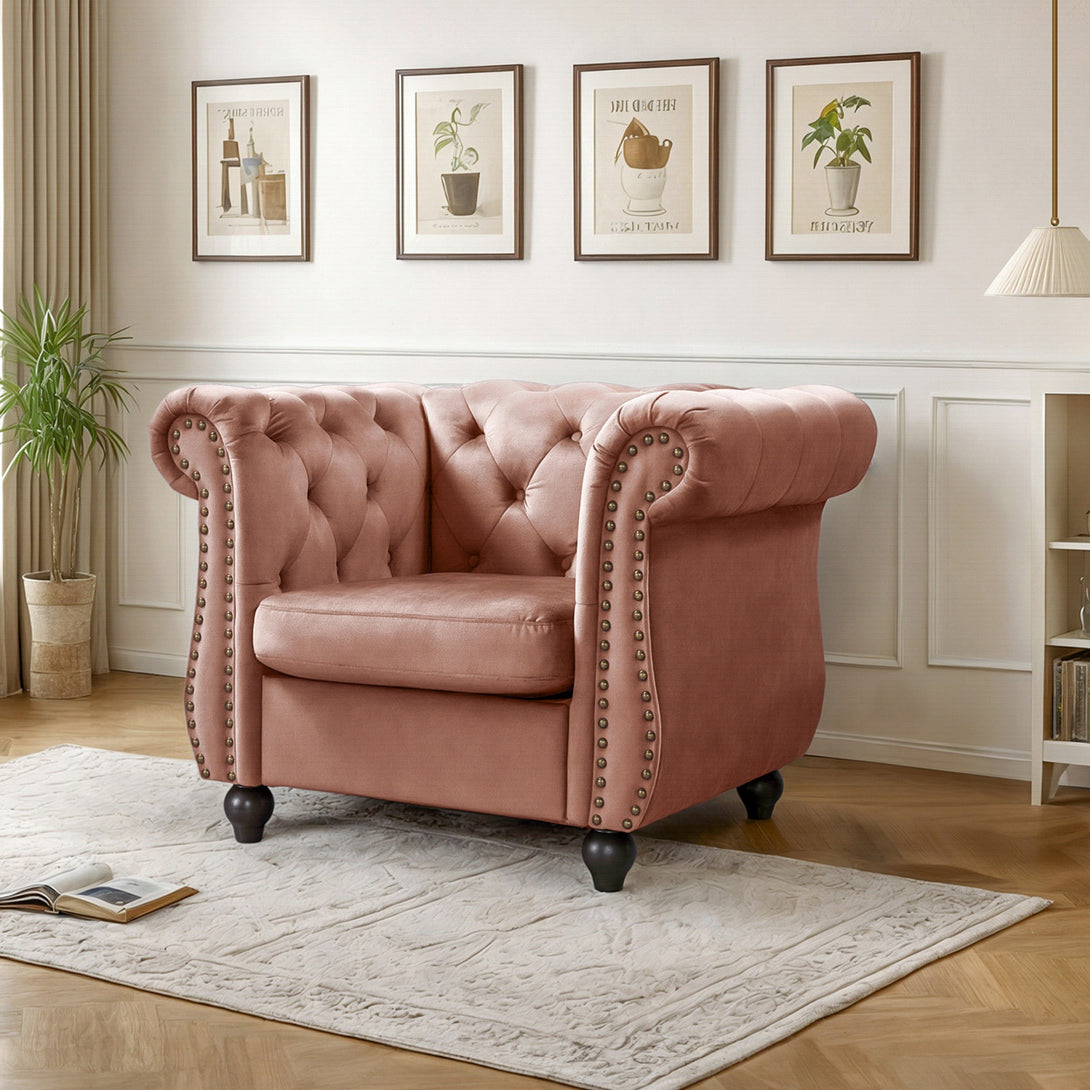 Emily Velvet Occasional Chair – Rose