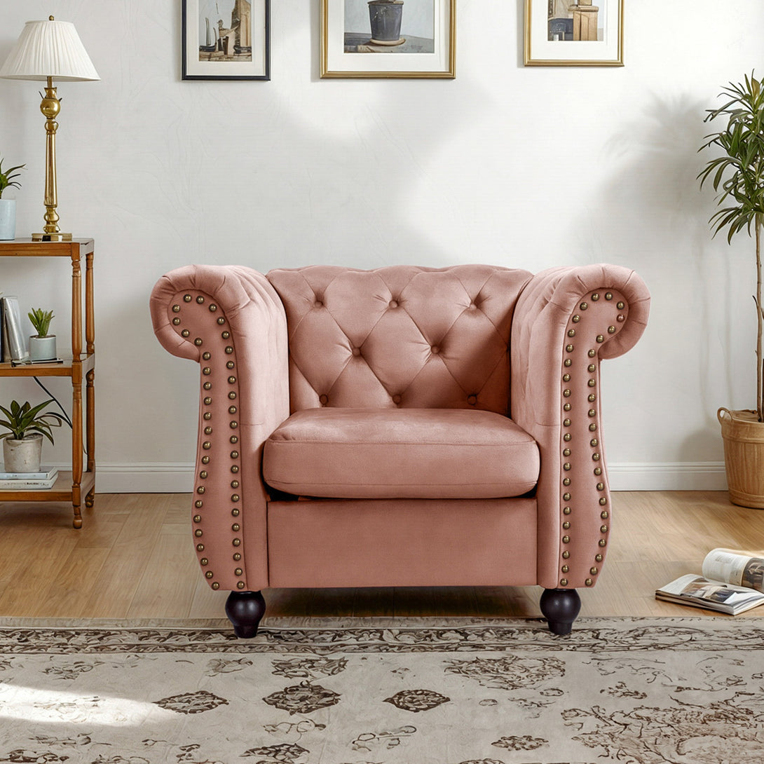 Emily Velvet Occasional Chair – Rose