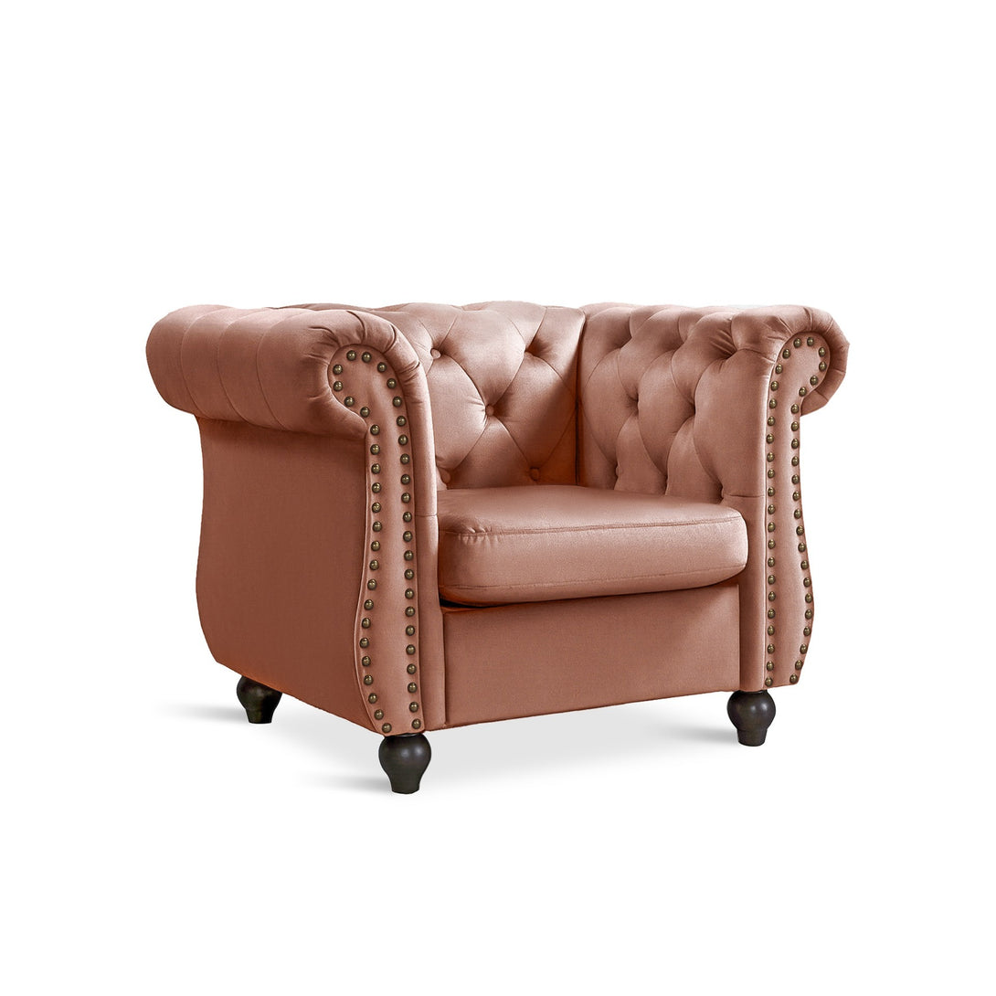 Emily Velvet Occasional Chair – Rose