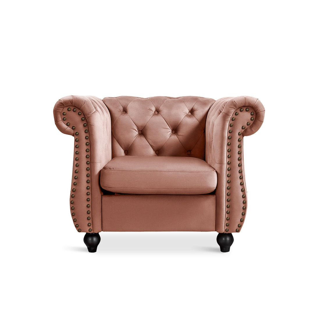 Emily Velvet Occasional Chair – Rose