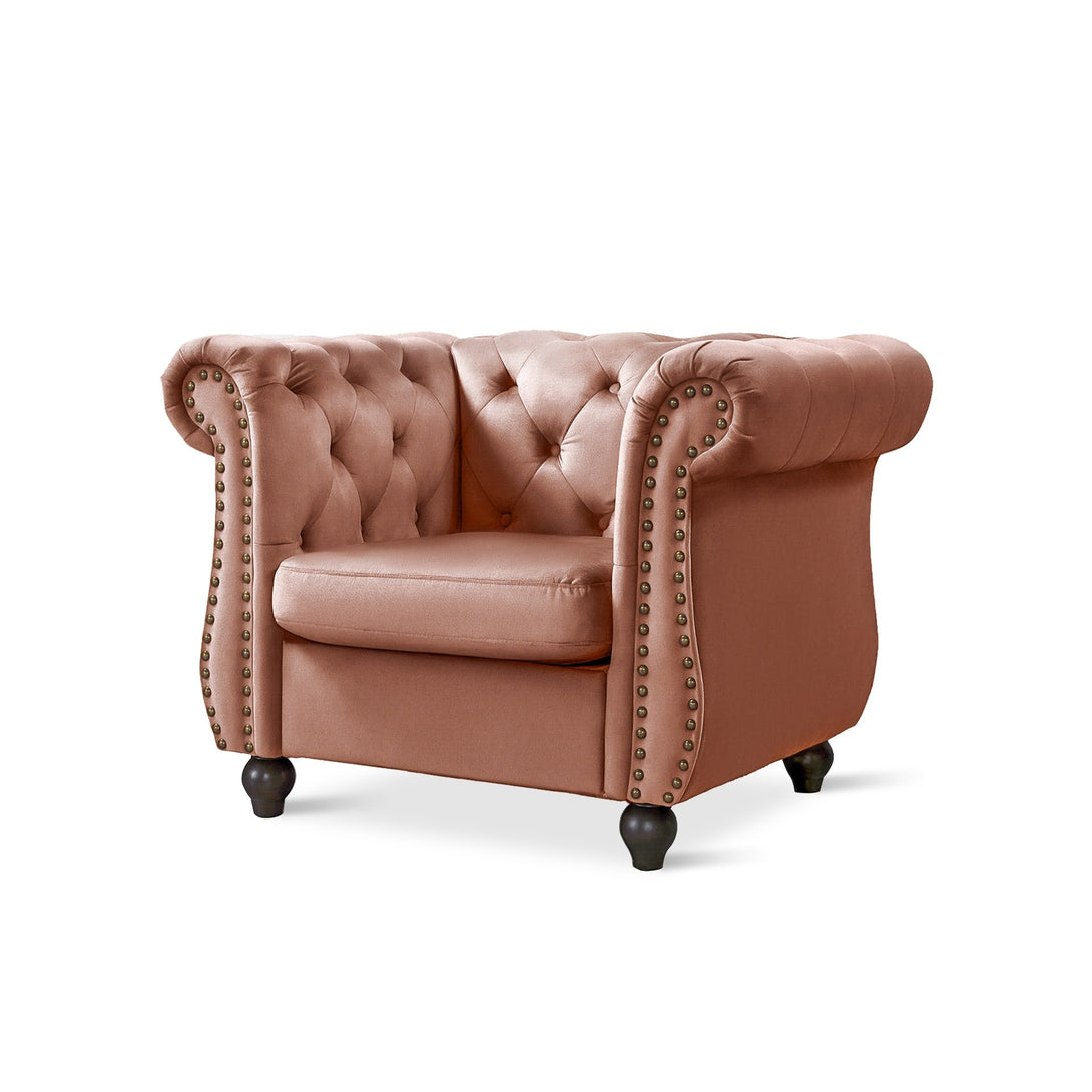 Emily Velvet Occasional Chair – Rose