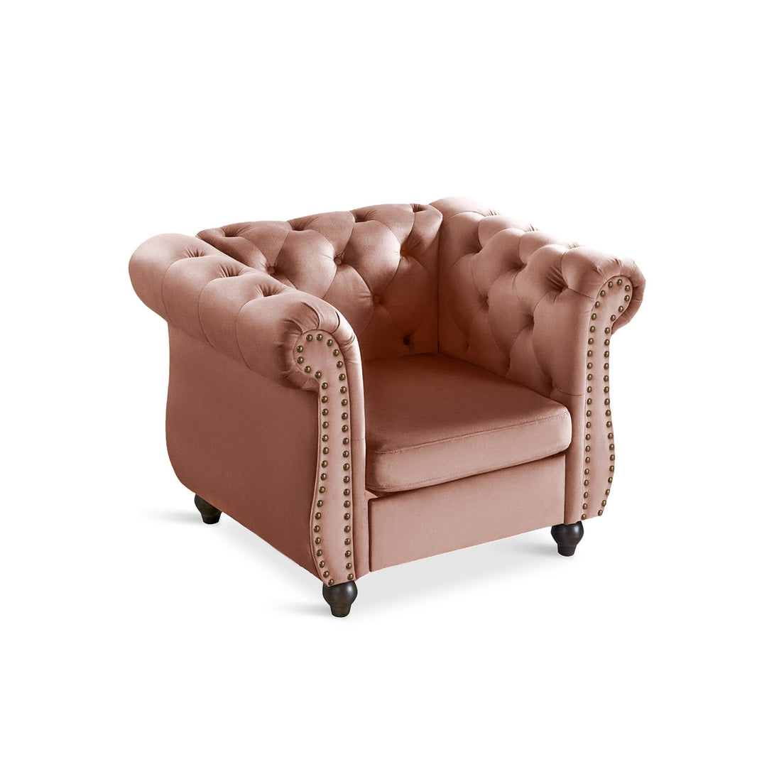Emily Velvet Occasional Chair – Rose