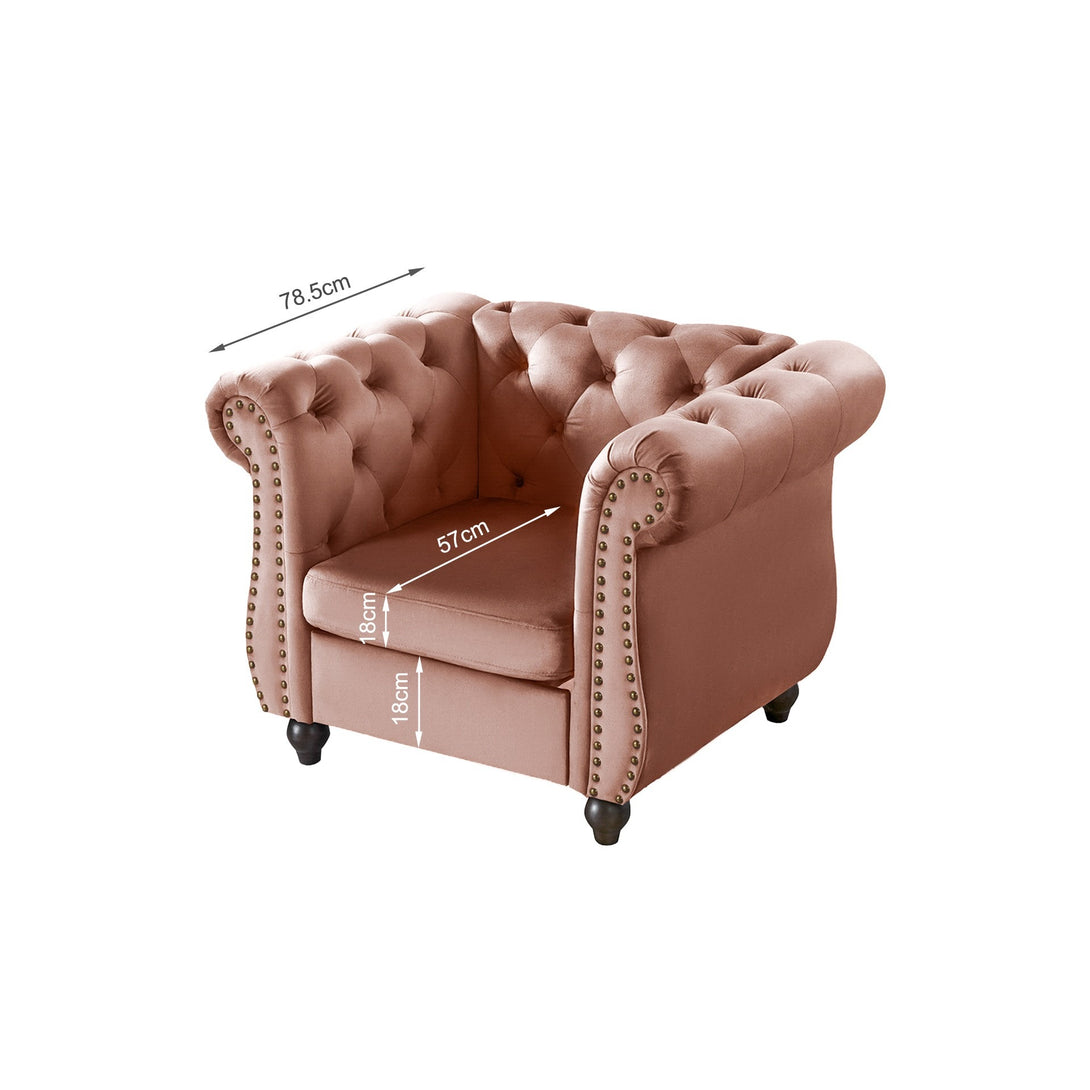 Emily Velvet Occasional Chair – Rose