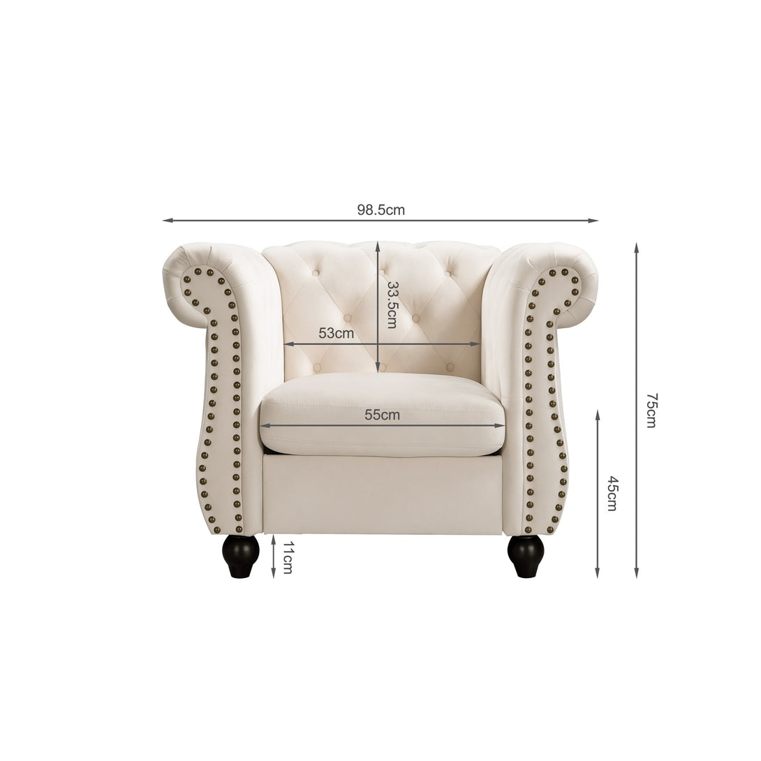 Emily Velvet  Occasional Chair - Ivory